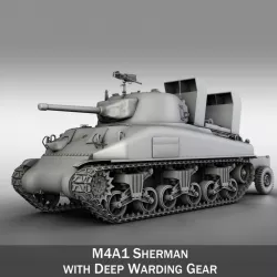 M4A1 Sherman with Deep wading gear 3d model