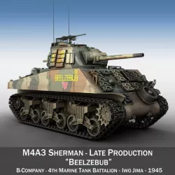 M4A3 Sherman - Beelzebub 3d model