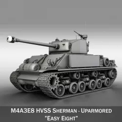 M4A3E8 HVSS Sherman - Uparmored 3d model