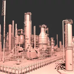 Mega Oil Refinery 3d model