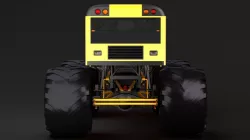 Monster Truck School Bus 3d model