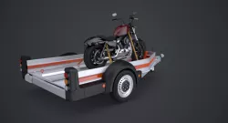 Motorcycle and Carrying Trailer 3d model