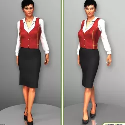 Natalie Nude or Clothed Rigged 3d model