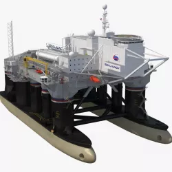 Odyssey Sea Launch Platform with Zenit 3SL Rocket 3d model