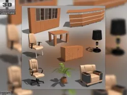 Office 22 Set 3d model