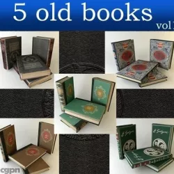 Old book collection 1 3d model