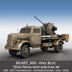 Opel Blitz with 2cm Flak 38 - DAK 3d model