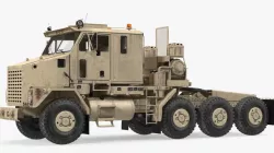 Oshkosh M1070 Truck Tractor Desert Camo Dirty 3d model