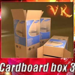 Photorealistic Cardboard Box - Fridge 3d model