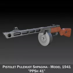 PPSh-41 - Soviet Submachine Gun 3d model