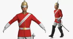 Queens Royal Soldier Lifeguards Cavalry Rigged 3d model
