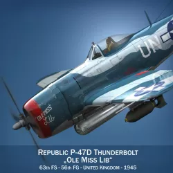 Republic P-47 Thunderbolt - Ole Miss Lib 3d model