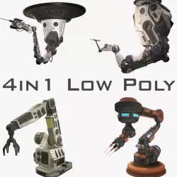 Robotic Arms Low Poly Collection 3d model