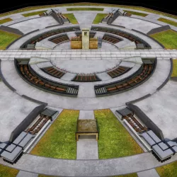 Rocket space launch complex low 3d model