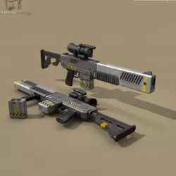 sci fi battle rifle 3d model