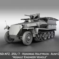 SD.KFZ 251/7 Ausf.C - Hanomag Pioneer Assault bridge 3d model