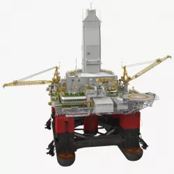 Semi Submersible Drilling Rig Rigged 3d model
