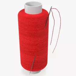 Small Sewing Thread with Needle 3d model