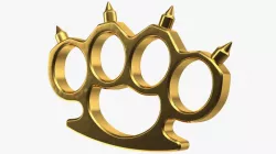 Spiked Golden Brass Knuckles 3d model
