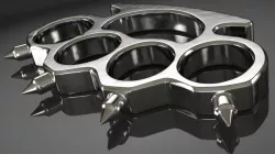 Spiked Silver Brass Knuckles 3d model