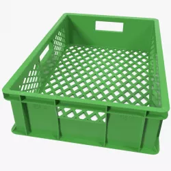 Square Solid Plastic Crate 3d model