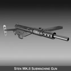 Sten MK.II Submachine Gun 3d model