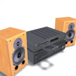 Stereo System with Speakers 3d model
