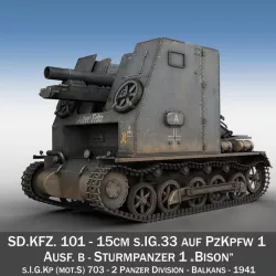 Sturmpanzer 1 - Bison - Alter Fritz - 2PzDiv 3d model