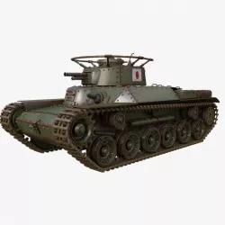 Tank Type 97 Chi Ha Green Japan Mental Ray 3d model