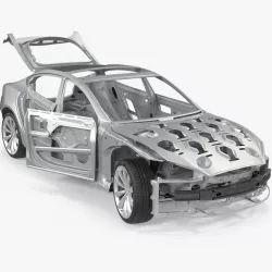 Tesla Model S Frame and Chassis Rigged 3d model