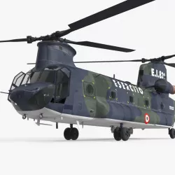 Transport Helicopter CH-47 Chinook Rigged 3d model