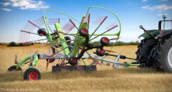 Twin Rotor Hay Rake Claas Liner 2700 Rigged 3d model