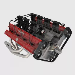 V8 engine 03 3d model