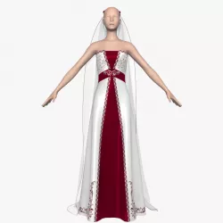 Wedding Dress 013 3d model