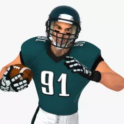 White American Football Player HQ 001 3d model
