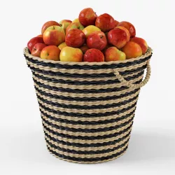 Wicker Apple Basket Ikea Maffens 3d model
