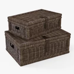 Wicker Basket 06 Walnut Brown Color 3d model