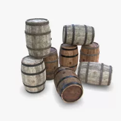 Wooden barrels 3d model