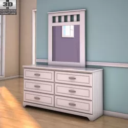 Ashley Lulu Dresser & Mirror 3d model