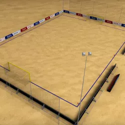 Beach soccer stadium field low poly 3d model