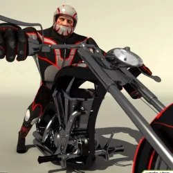 Biker Chooper Go Kart Package 3d model