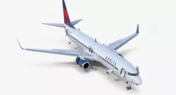 Boeing 737-900 ER Delta with Interior and Doors Rigged 3d model