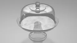 Cake Stand Glass with Dome 3d model