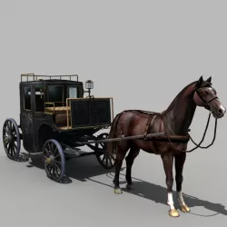 Carriage and Horse 02 3d model