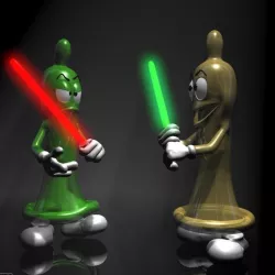 Cartoon Condom Jedi Character Rigged 3d model