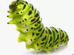 Caterpillar Rigged with Fur 3d model