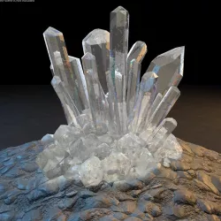 Clear Quartz Crystals 3d model