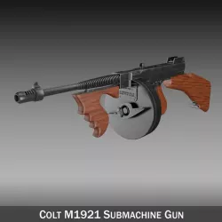 Colt Model1921 Thompson Submachine Gun 3d model