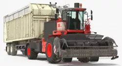 Combine with Harvester Trailer Generic 3d model