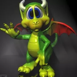 Cute Cartoon Dragon RIGGED 3d model